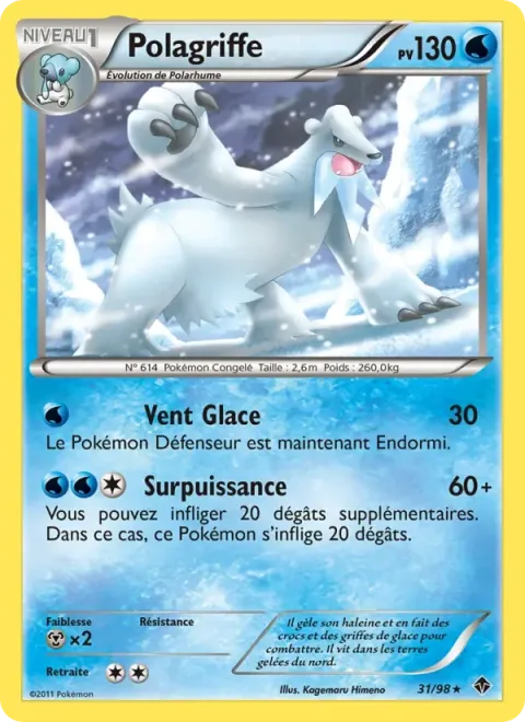 Carte Pokémon Polagriffe 031/098, extension Pouvoirs Émergents