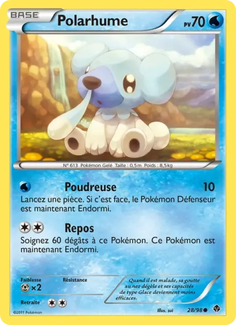 Carte Pokémon Polarhume 028/098, extension Pouvoirs Émergents