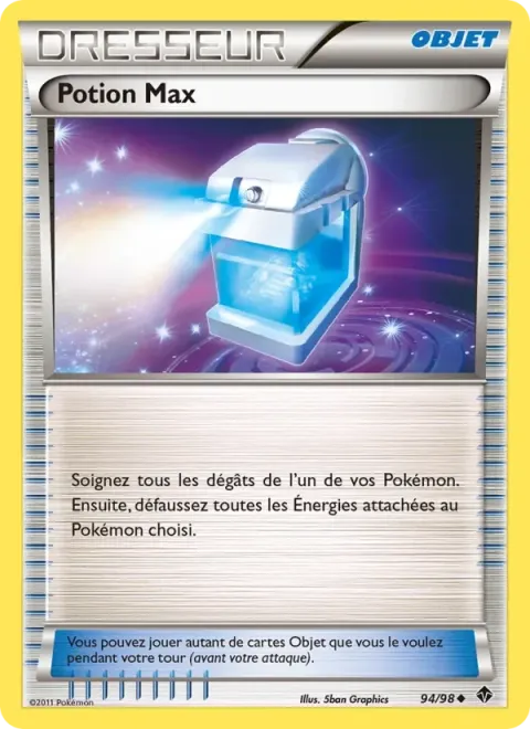 Carte Pokémon Potion Max 094/098, extension Pouvoirs Émergents