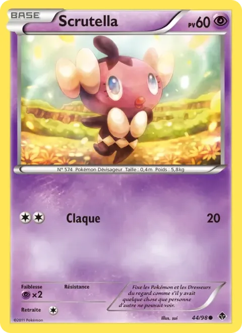Carte Pokémon Scrutella 044/098, extension Pouvoirs Émergents