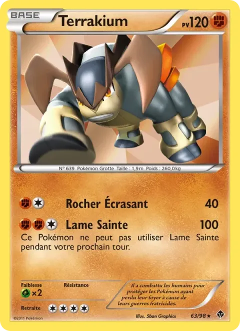 Carte Pokémon Terrakium 063/098, extension Pouvoirs Émergents
