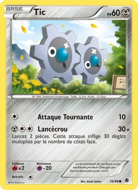 Carte Pokémon Tic 074/098, extension Pouvoirs Émergents
