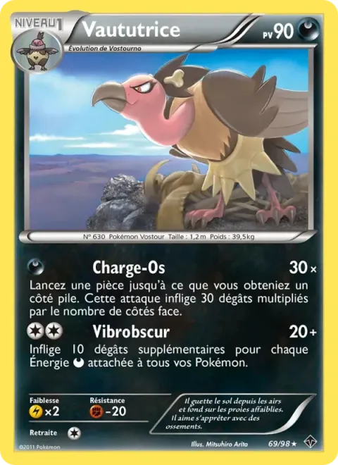 Carte Pokémon Vaututrice 069/098, extension Pouvoirs Émergents