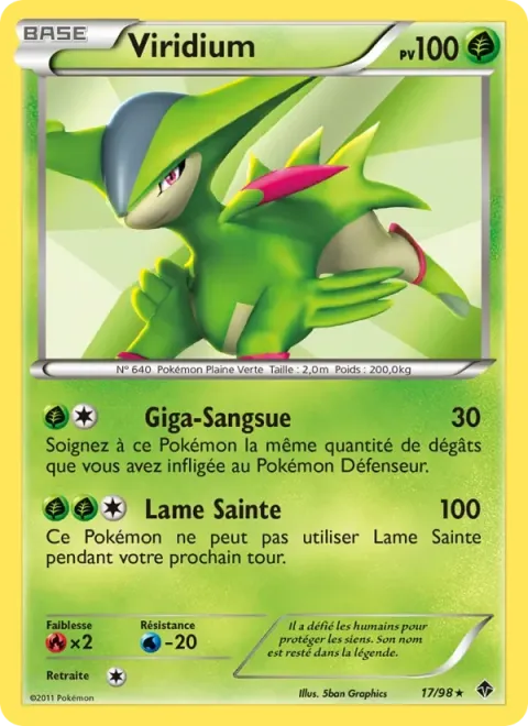 Carte Pokémon Viridium 017/098, extension Pouvoirs Émergents