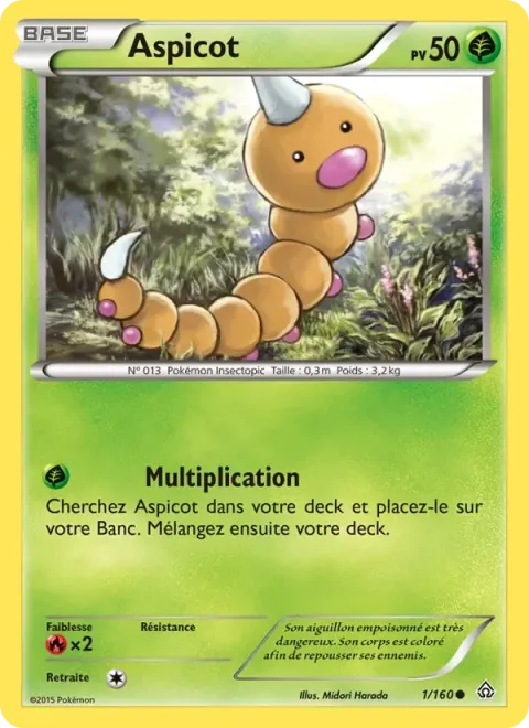Carte Pokémon Aspicot 001/160, extension Primo-Choc