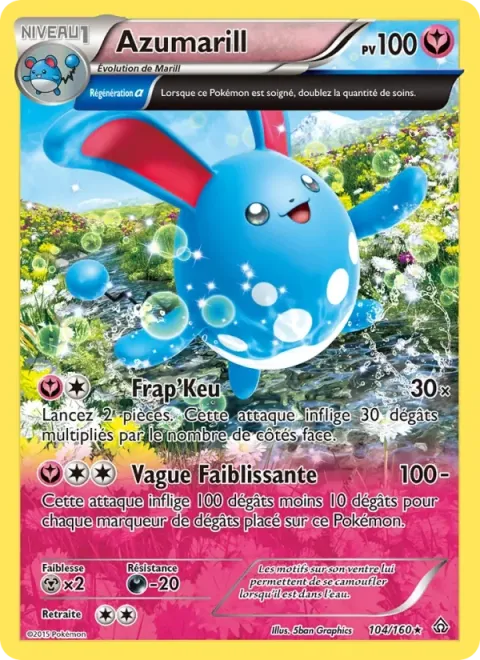 Carte Pokémon Azumarill 104/160, extension Primo-Choc