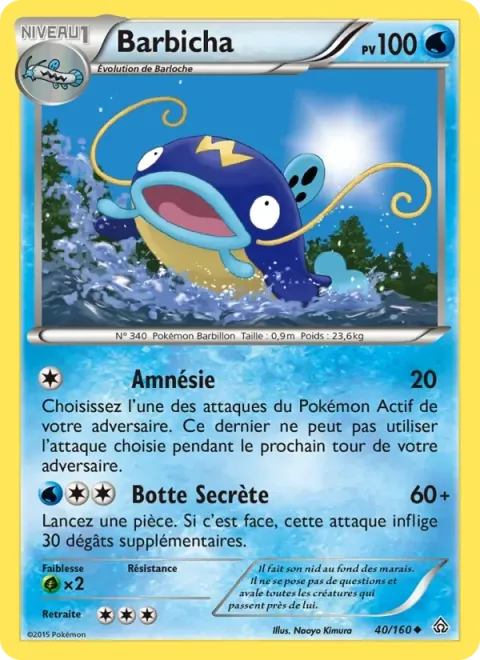 Carte Pokémon Barbicha 040/160, extension Primo-Choc
