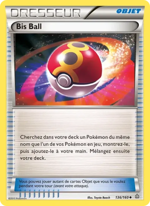 Carte Pokémon Bis Ball 136/160, extension Primo-Choc