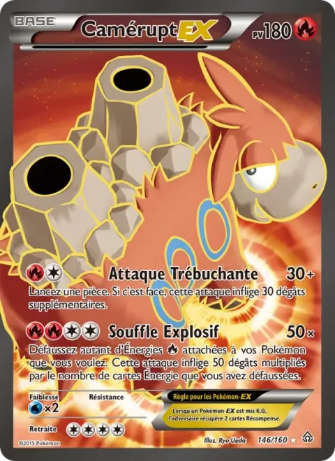 Carte Pokémon Camérupt EX 146/160, extension Primo-Choc
