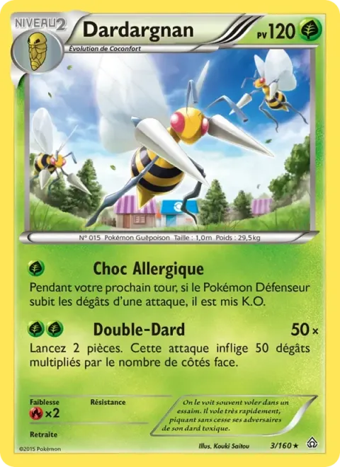 Carte Pokémon Dardargnan 003/160, extension Primo-Choc