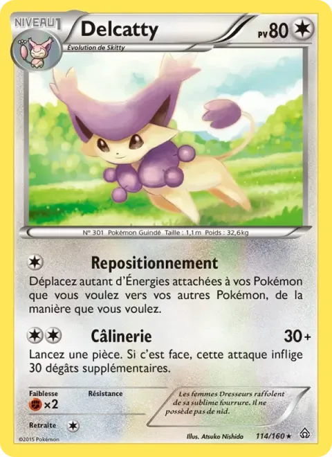 Carte Pokémon Delcatty 114/160, extension Primo-Choc