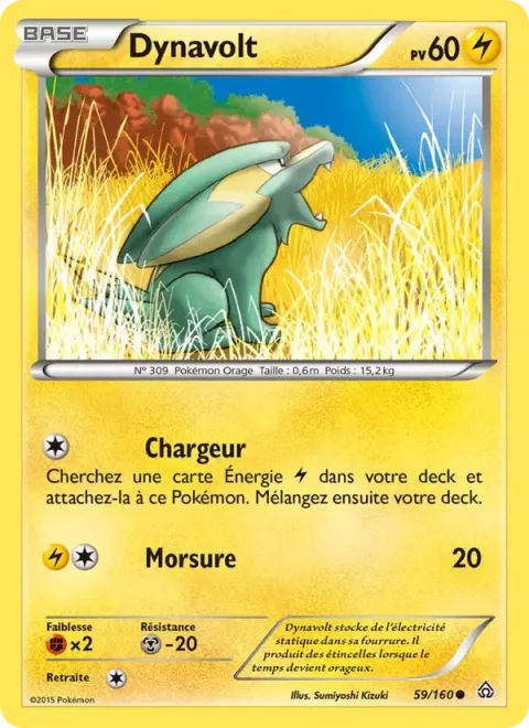 Carte Pokémon Dynavolt 059/160, extension Primo-Choc