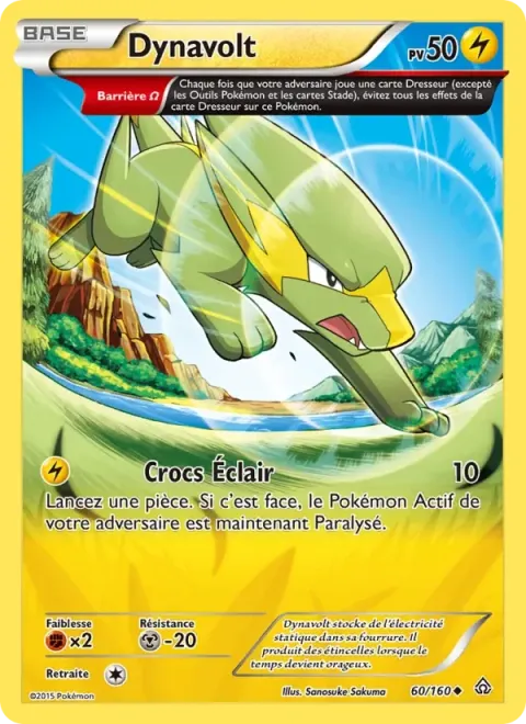 Carte Pokémon Dynavolt 060/160, extension Primo-Choc