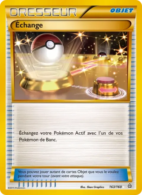 Carte Pokémon Échange 163/160, extension Primo-Choc