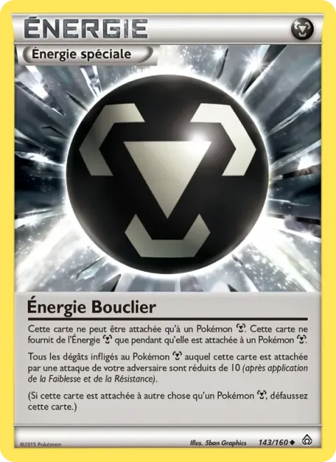 Carte Pokémon Énergie Bouclier 143/160, extension Primo-Choc