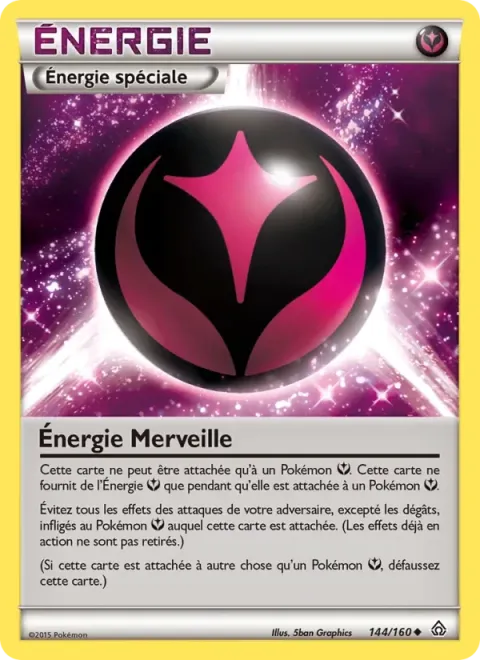 Carte Pokémon Énergie Merveille 144/160, extension Primo-Choc