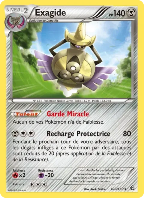 Carte Pokémon Exagide 100/160, extension Primo-Choc