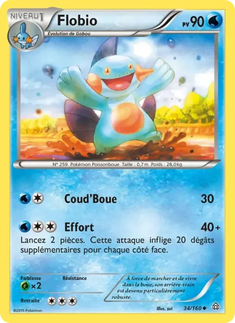 Carte Pokémon Flobio 034/160, extension Primo-Choc