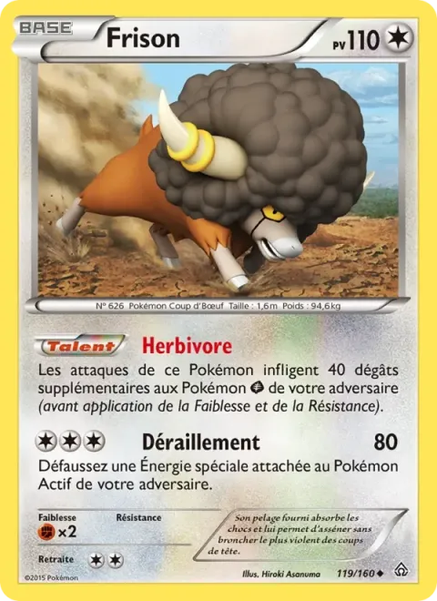 Carte Pokémon Frison 119/160, extension Primo-Choc