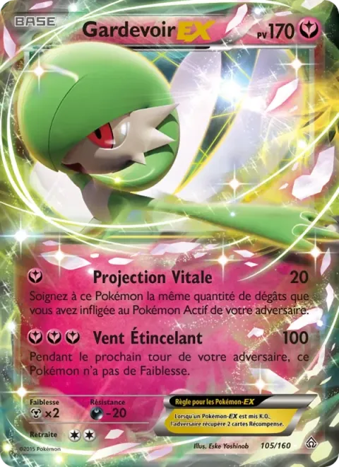 Carte Pokémon Gardevoir EX 105/160, extension Primo-Choc