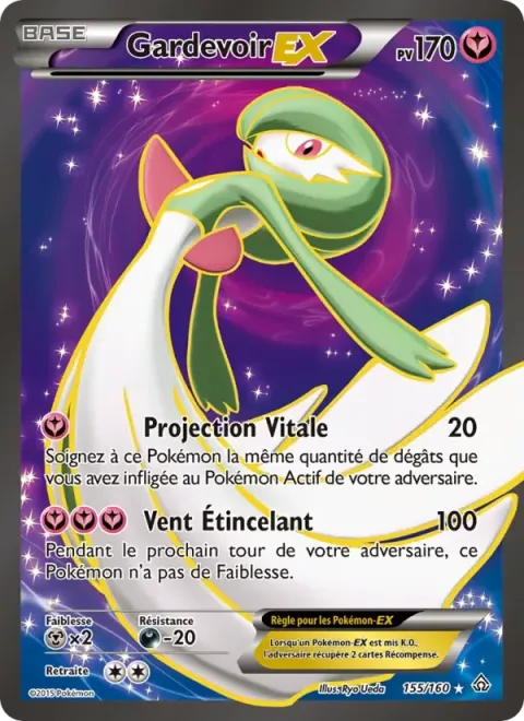 Carte Pokémon Gardevoir EX 155/160, extension Primo-Choc