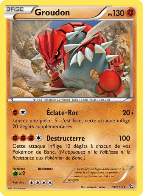 Carte Pokémon Groudon 084/160, extension Primo-Choc
