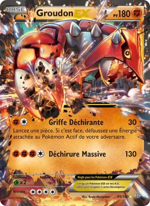 Carte Pokémon Groudon EX 085/160, extension Primo-Choc