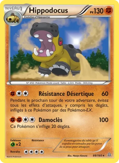 Carte Pokémon Hippodocus 088/160, extension Primo-Choc