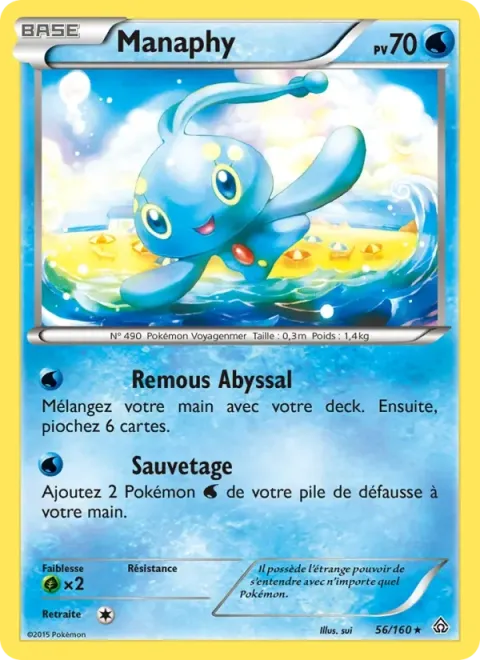Carte Pokémon Manaphy 056/160, extension Primo-Choc