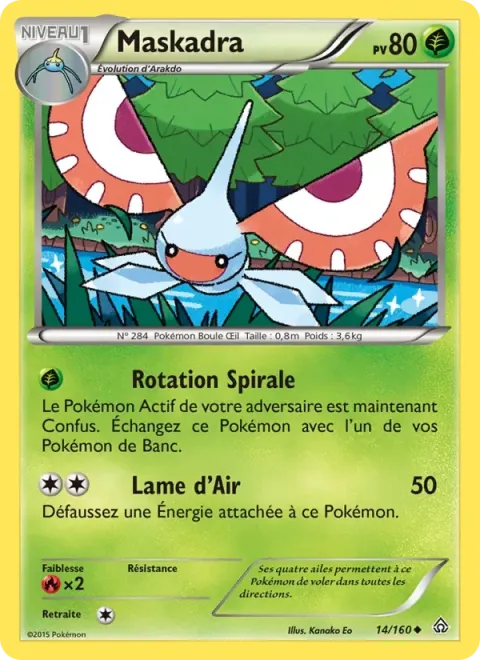 Carte Pokémon Maskadra 014/160, extension Primo-Choc