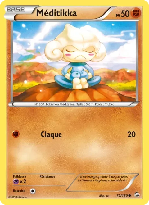 Carte Pokémon Méditikka 079/160, extension Primo-Choc
