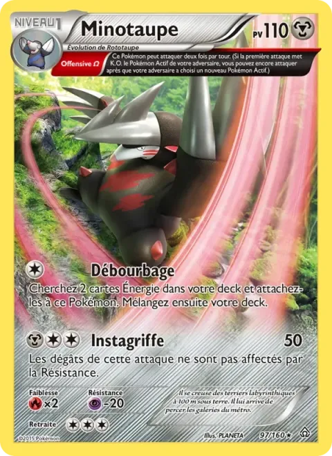 Carte Pokémon Minotaupe 097/160, extension Primo-Choc
