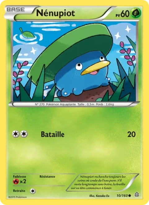Carte Pokémon Nénupiot 010/160, extension Primo-Choc