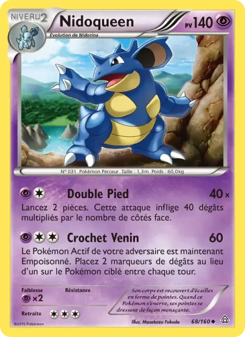 Carte Pokémon Nidoqueen 068/160, extension Primo-Choc