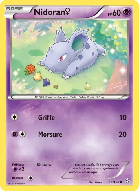 Carte Pokémon Nidoran♀ 066/160, extension Primo-Choc