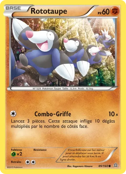 Carte Pokémon Rototaupe 089/160, extension Primo-Choc