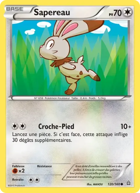 Carte Pokémon Sapereau 120/160, extension Primo-Choc