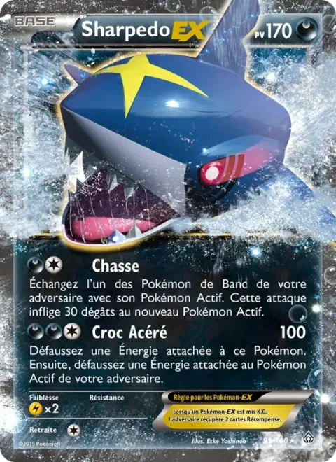 Carte Pokémon Sharpedo EX 091/160, extension Primo-Choc