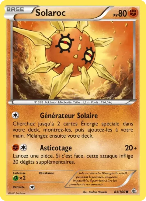 Carte Pokémon Solaroc 083/160, extension Primo-Choc