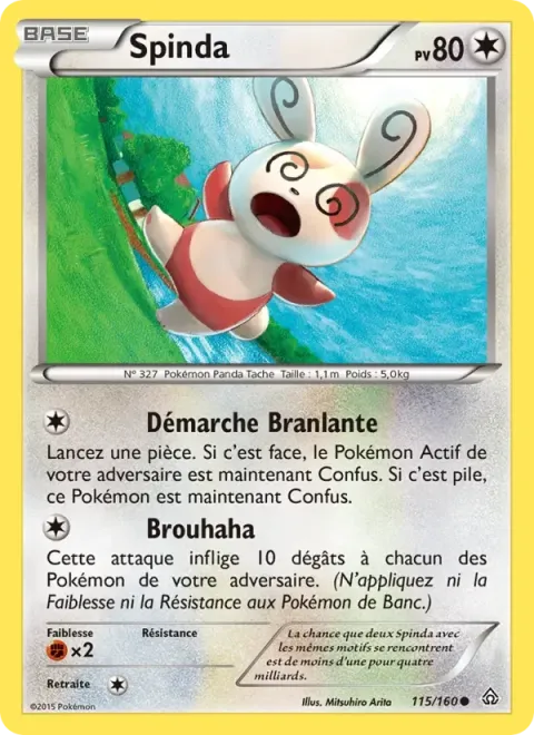 Carte Pokémon Spinda 115/160, extension Primo-Choc