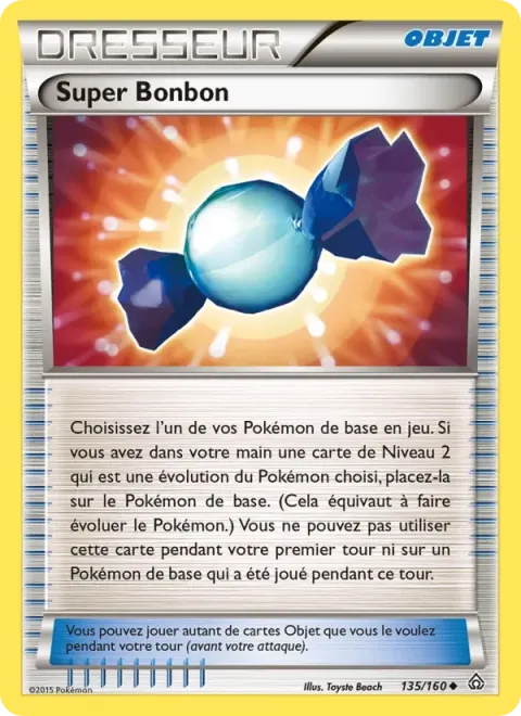Carte Pokémon Super Bonbon 135/160, extension Primo-Choc