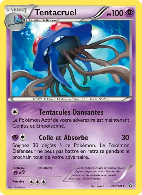 Carte Pokémon Tentacruel 072/160, extension Primo-Choc