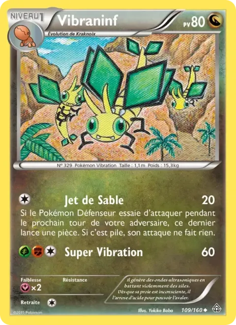 Carte Pokémon Vibraninf 109/160, extension Primo-Choc