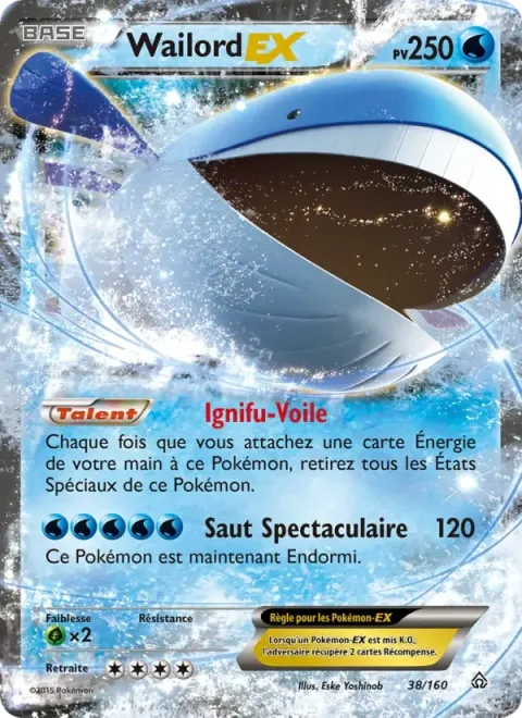 Carte Pokémon Wailord EX 038/160, extension Primo-Choc