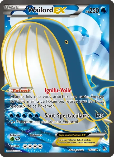 Carte Pokémon Wailord EX 147/160, extension Primo-Choc