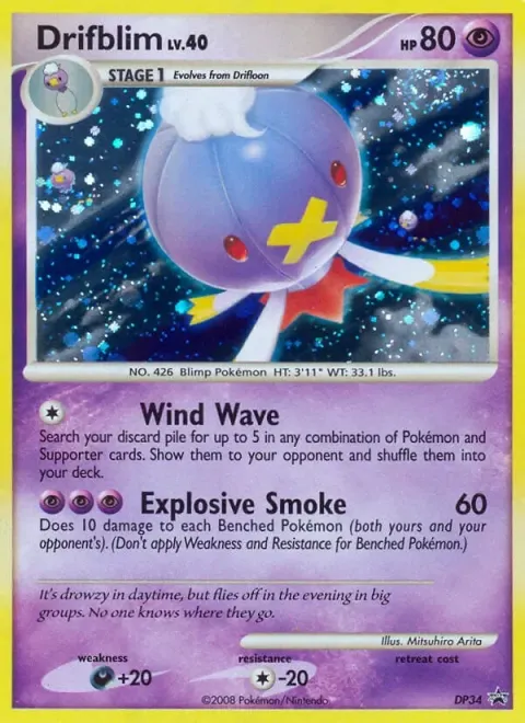 Carte Pokémon Grodrive DP34, extension Promo DP