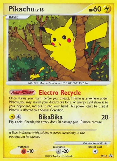 Carte Pokémon Pikachu DP16, extension Promo DP
