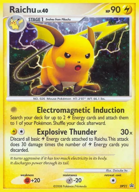 Carte Pokémon Raichu DP21, extension Promo DP
