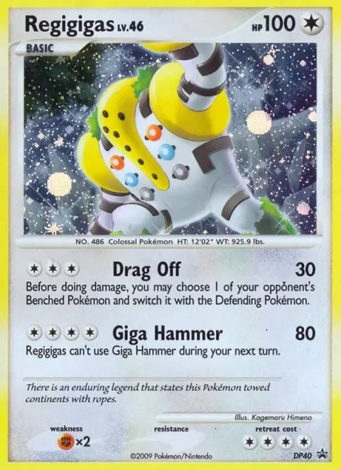 Carte Pokémon Regigigas DP40, extension Promo DP