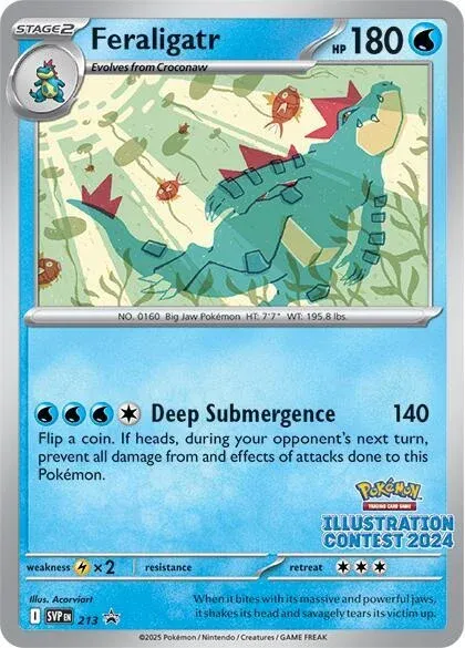 Carte Pokémon Aligatueur 213, extension SVP Black Star Promos
